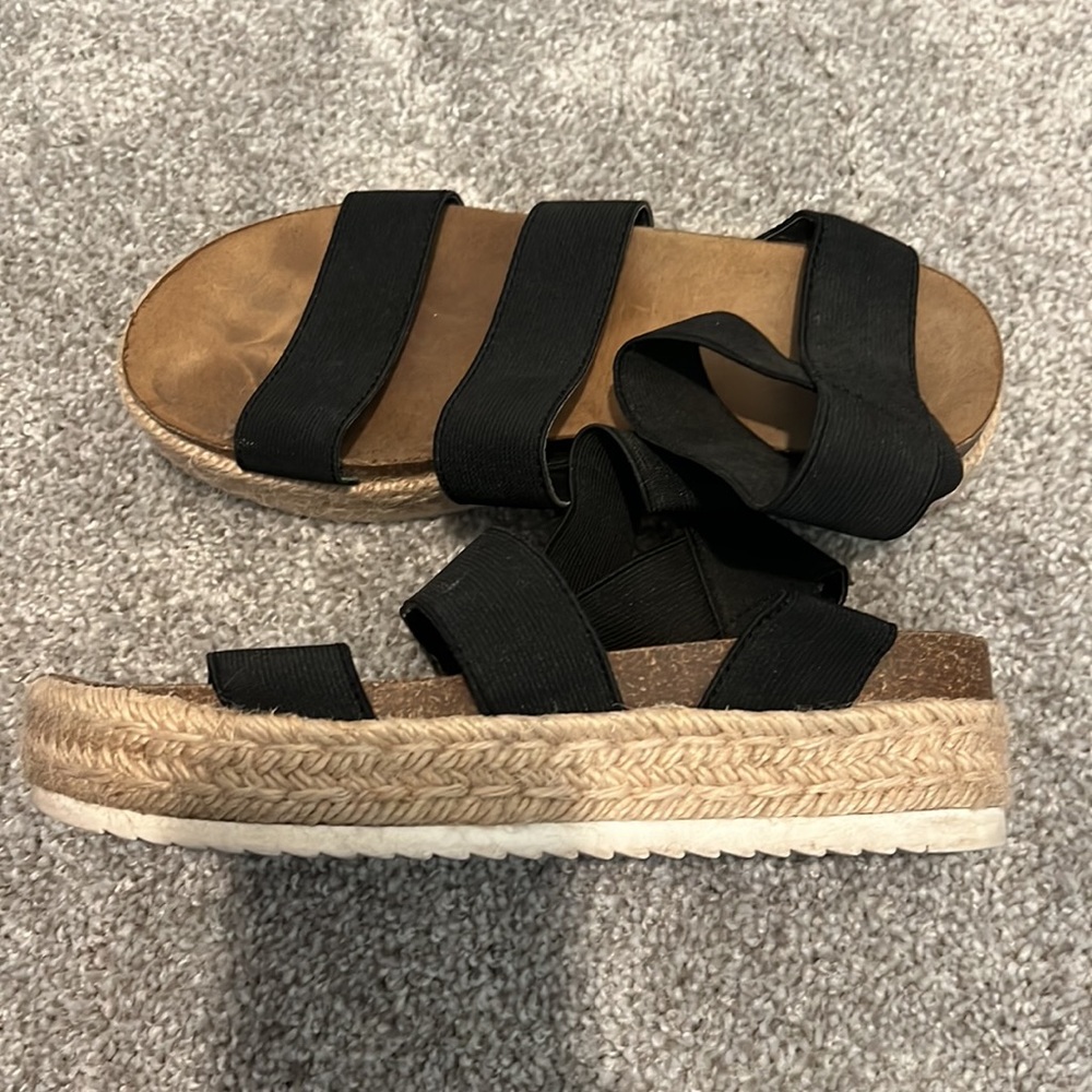 Black platform sandals